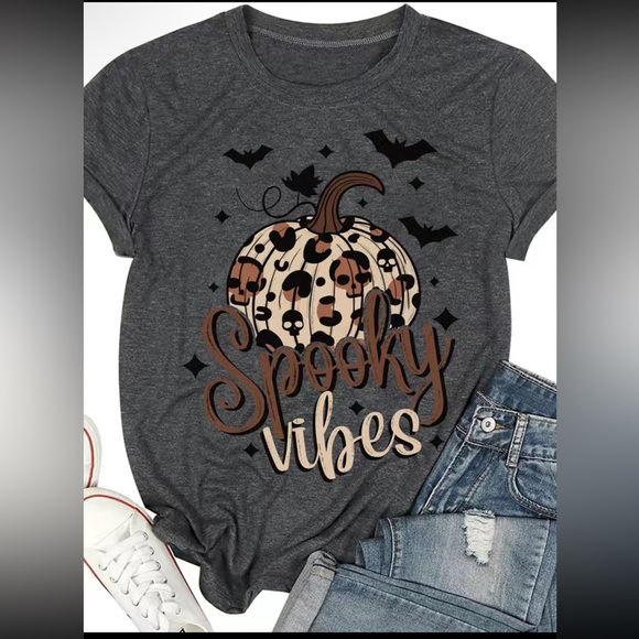 boutique Tops - New, Halloween Spooky Vibes Tee Shirt